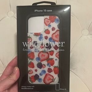 Wildflowers iPhone 15 Case - strawberries and fruit